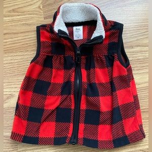 Carters Buffalo Plaid Fleece Vest 9months